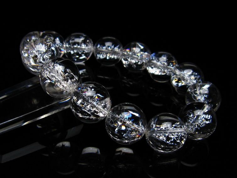アイリスクォーツ 水晶 ブレスレット 16mm 一点物 111-20227