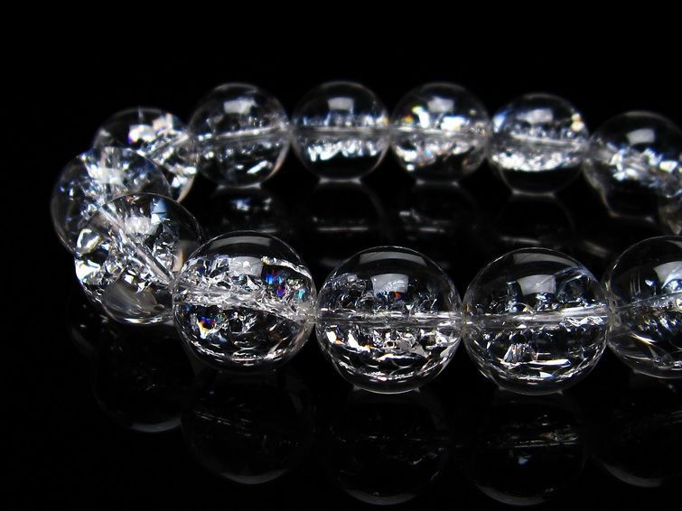 アイリスクォーツ 水晶 ブレスレット 16mm 一点物 111-20227