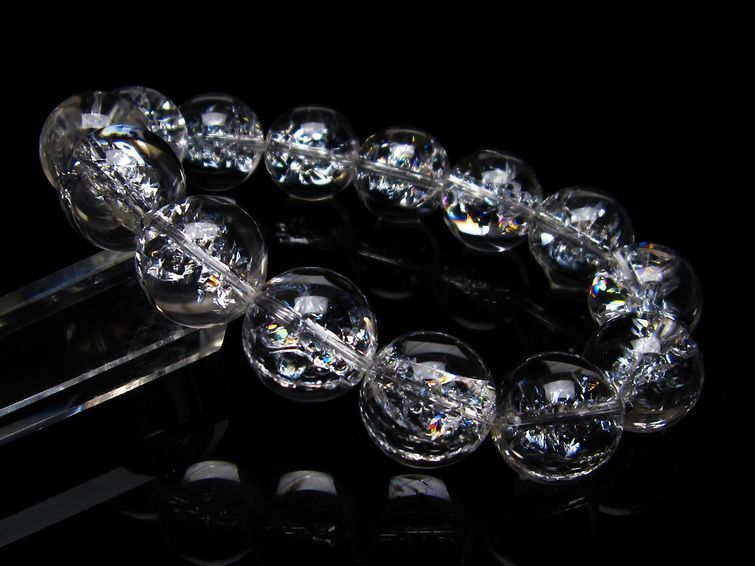 アイリスクォーツ 水晶 ブレスレット 16mm 一点物 111-20228