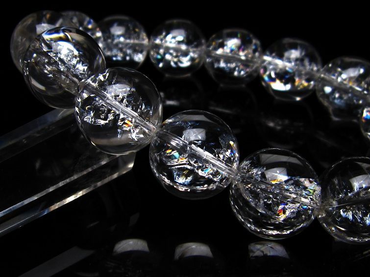 アイリスクォーツ 水晶 ブレスレット 16mm 一点物 111-20228