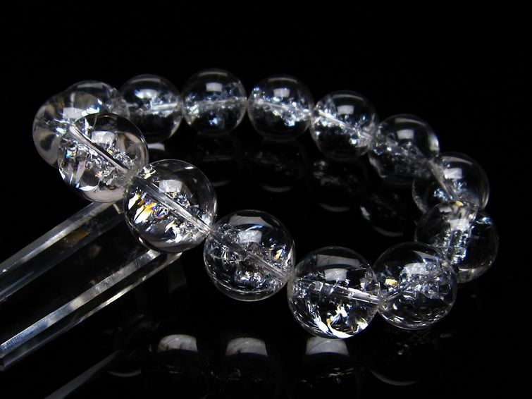 アイリスクォーツ 水晶 ブレスレット 16mm 一点物 111-20229