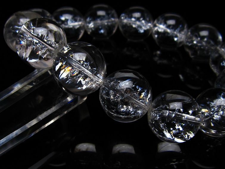 アイリスクォーツ 水晶 ブレスレット 16mm 一点物 111-20229