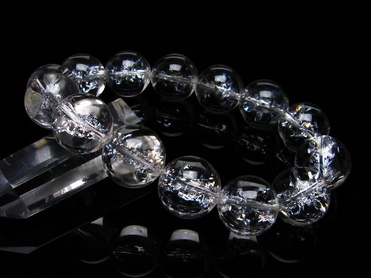 アイリスクォーツ 水晶 ブレスレット 16mm 一点物 111-20230