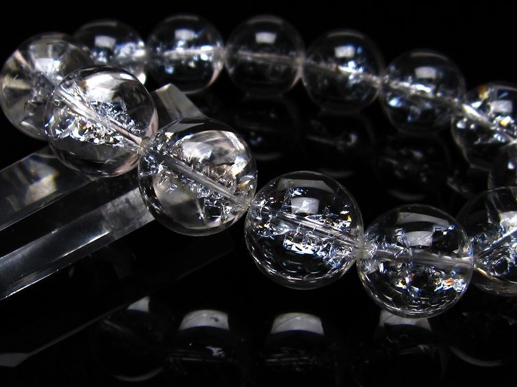アイリスクォーツ 水晶 ブレスレット 16mm 一点物 111-20230