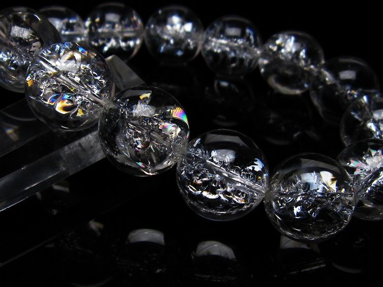 アイリスクォーツ 水晶 ブレスレット 16mm 一点物 111-20232