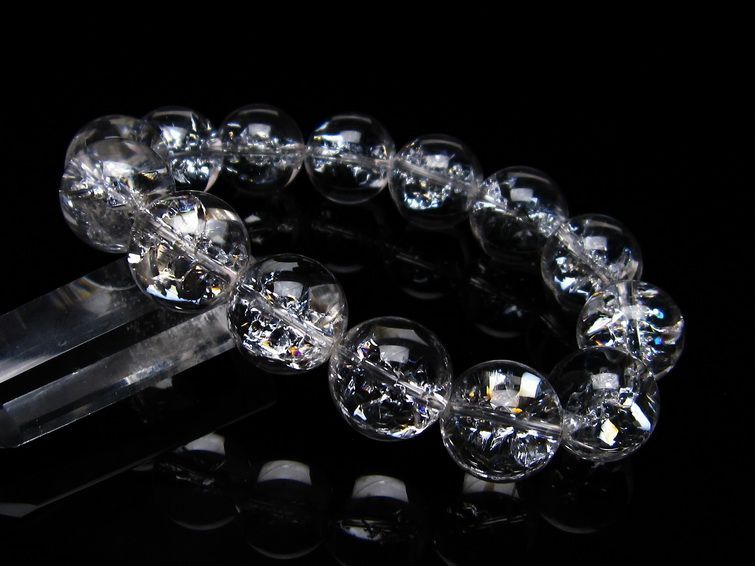 アイリスクォーツ 水晶 ブレスレット 16mm 一点物 111-20233