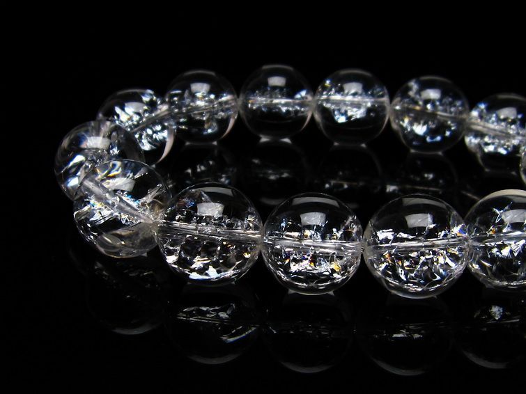 アイリスクォーツ 水晶 ブレスレット 16mm 一点物 111-20233