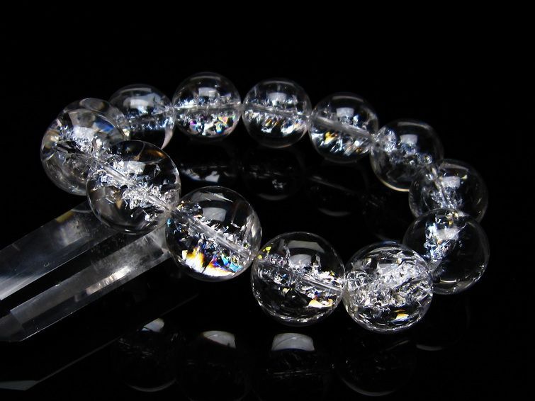 アイリスクォーツ 水晶 ブレスレット 18mm 一点物 111-20234