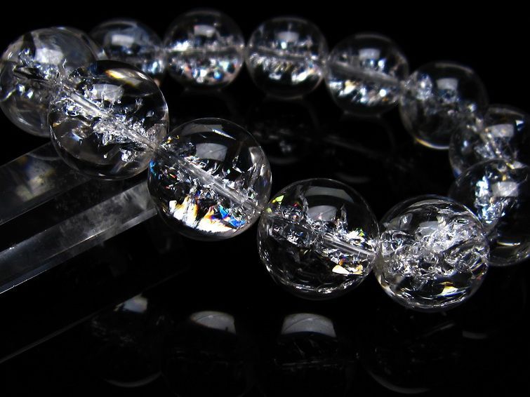 アイリスクォーツ 水晶 ブレスレット 18mm 一点物 111-20234