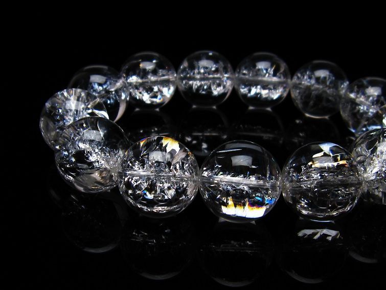アイリスクォーツ 水晶 ブレスレット 18mm 一点物 111-20234