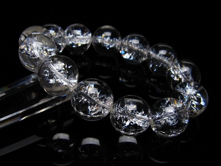 アイリスクォーツ 水晶 ブレスレット 18mm 一点物 111-20235