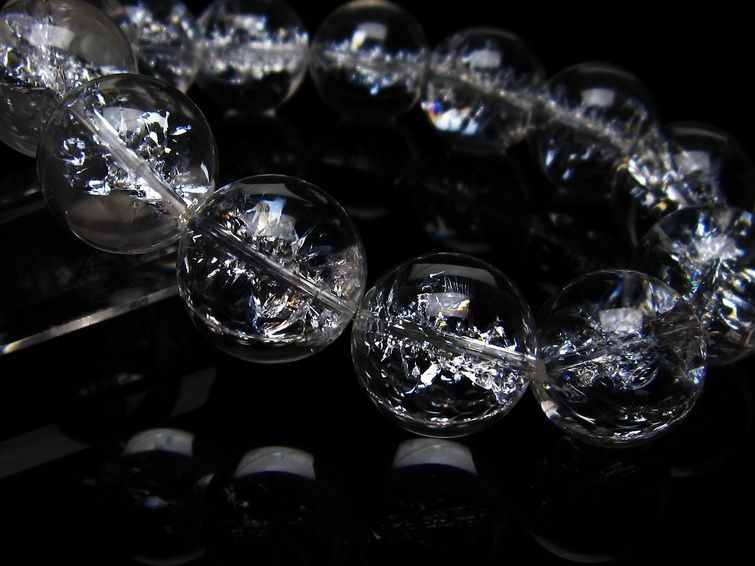 アイリスクォーツ 水晶 ブレスレット 18mm 一点物 111-20235