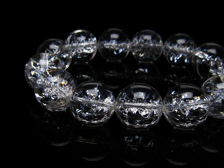 アイリスクォーツ 水晶 ブレスレット 18mm 一点物 111-20235