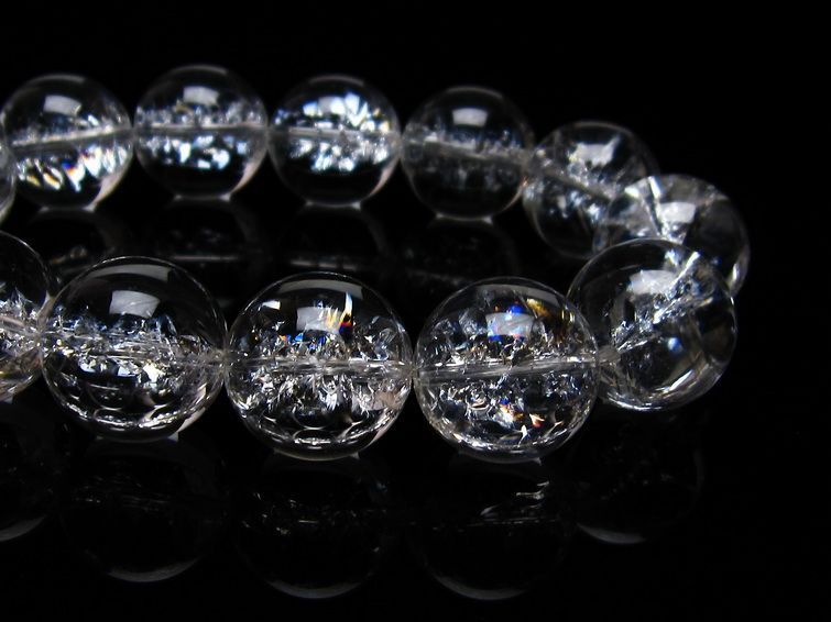 アイリスクォーツ 水晶 ブレスレット 18mm 一点物 111-20236