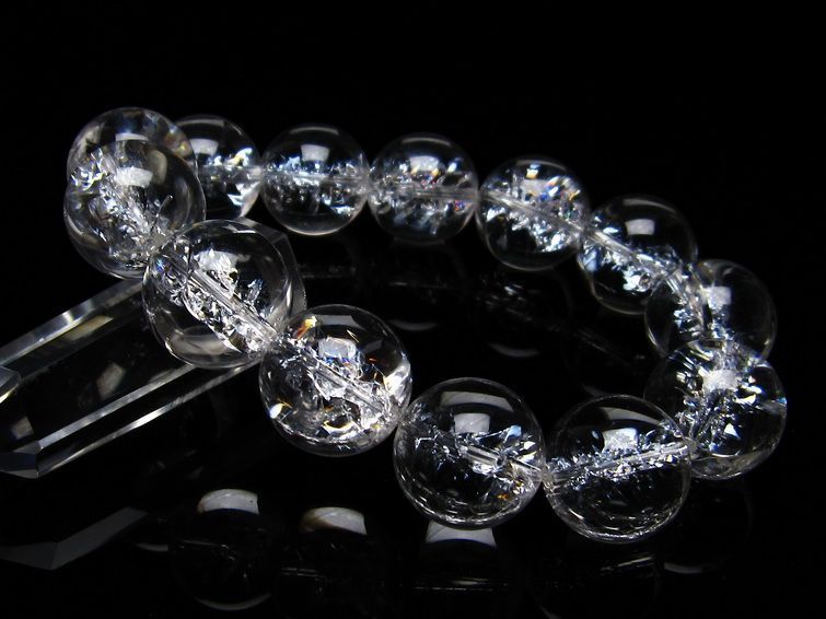 アイリスクォーツ 水晶 ブレスレット 18mm 一点物 111-20237