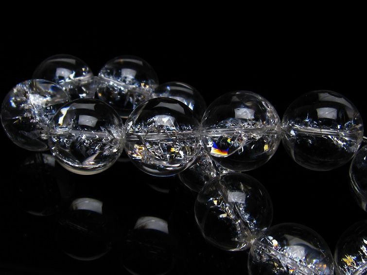 アイリスクォーツ 水晶 ブレスレット 18mm 一点物 111-20237