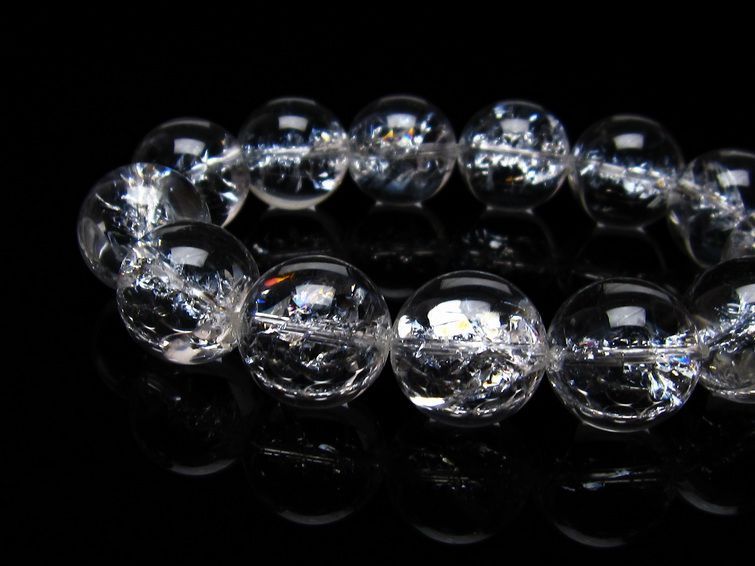 アイリスクォーツ 水晶 ブレスレット 18mm 一点物 111-20237