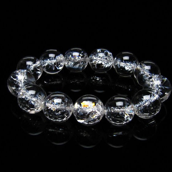 スノーアイリスクォーツ アイリスクォーツ 水晶 ブレスレット 18mm 一点物 111-20237 – 天然石