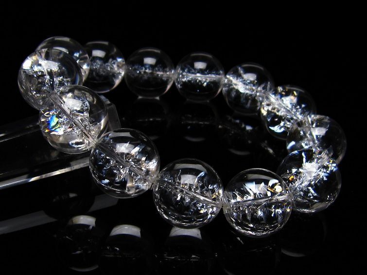 アイリスクォーツ 水晶 ブレスレット 18mm 一点物 111-20238
