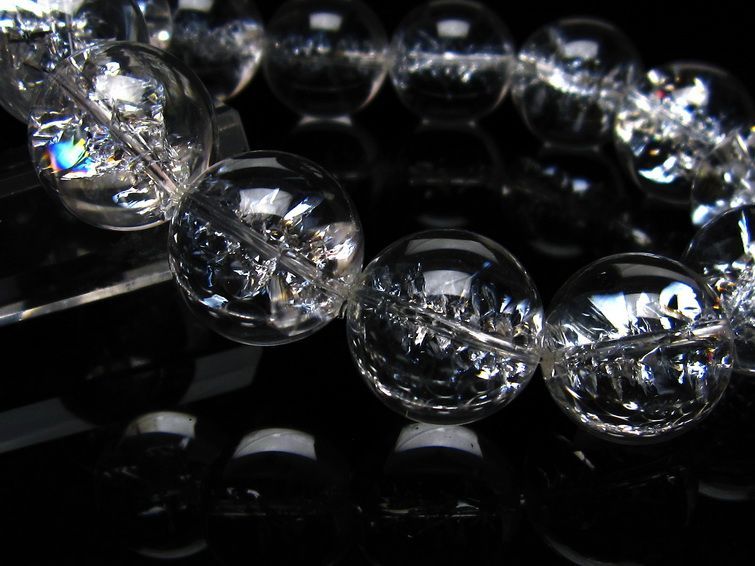 アイリスクォーツ 水晶 ブレスレット 18mm 一点物 111-20238
