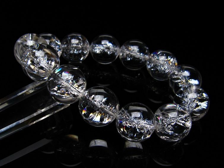 アイリスクォーツ 水晶 ブレスレット 18mm 一点物 111-20240