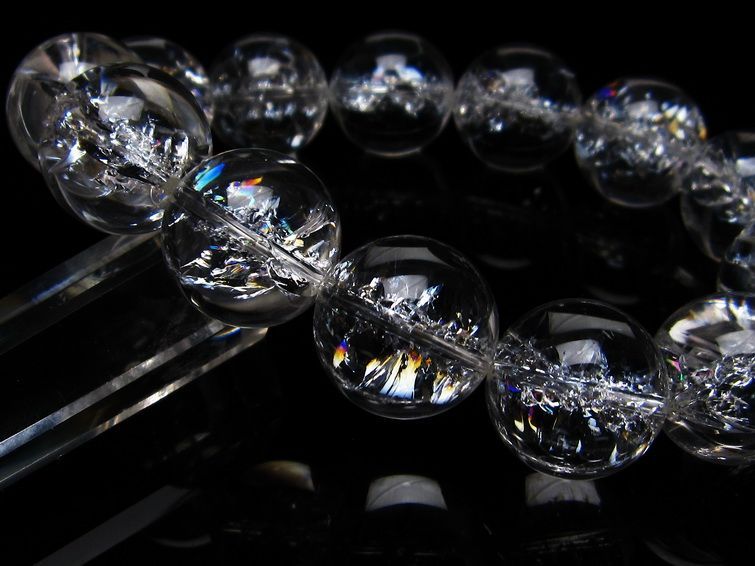 アイリスクォーツ 水晶 ブレスレット 18mm 一点物 111-20240