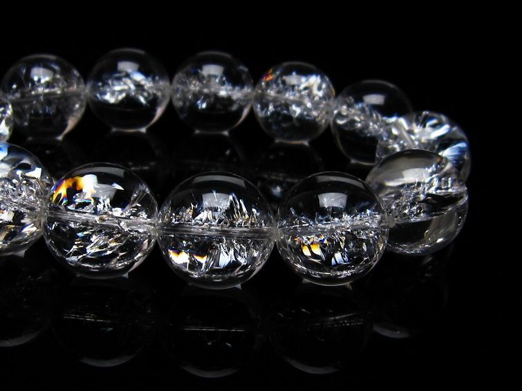 アイリスクォーツ 水晶 ブレスレット 18mm 一点物 111-20240