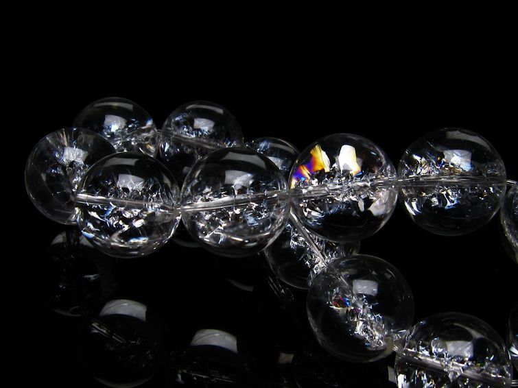 アイリスクォーツ 水晶 ブレスレット 18mm 一点物 111-20241
