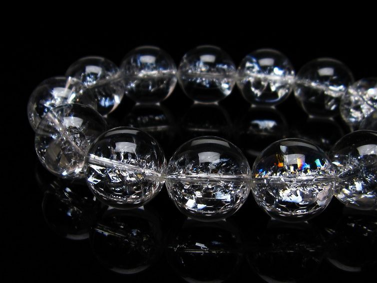 アイリスクォーツ 水晶 ブレスレット 18mm 一点物 111-20241