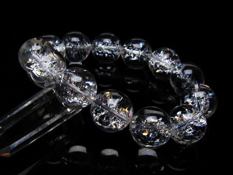 アイリスクォーツ 水晶 ブレスレット 18mm 一点物 111-20242