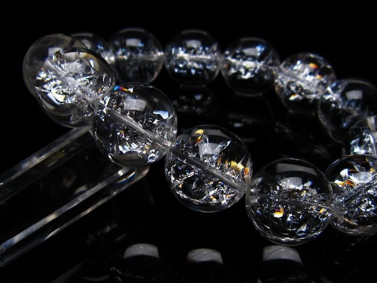 アイリスクォーツ 水晶 ブレスレット 18mm 一点物 111-20242