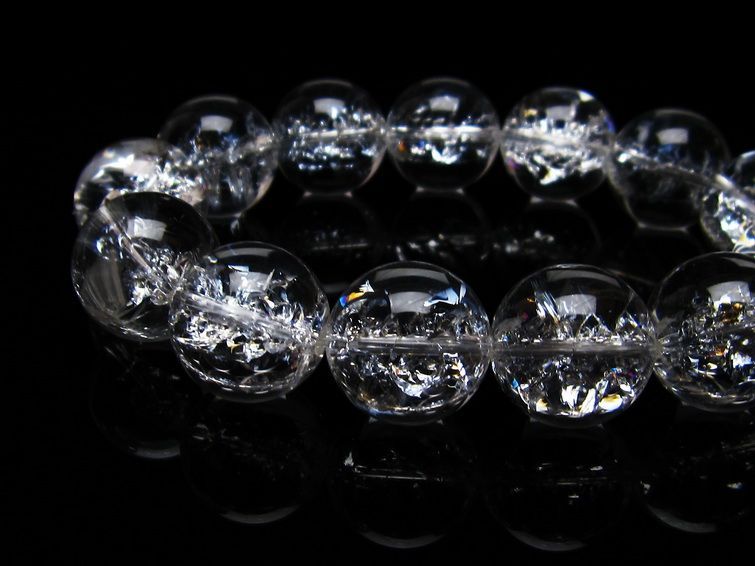 アイリスクォーツ 水晶 ブレスレット 18mm 一点物 111-20242