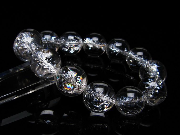 アイリスクォーツ 水晶 ブレスレット 18mm 一点物 111-20245