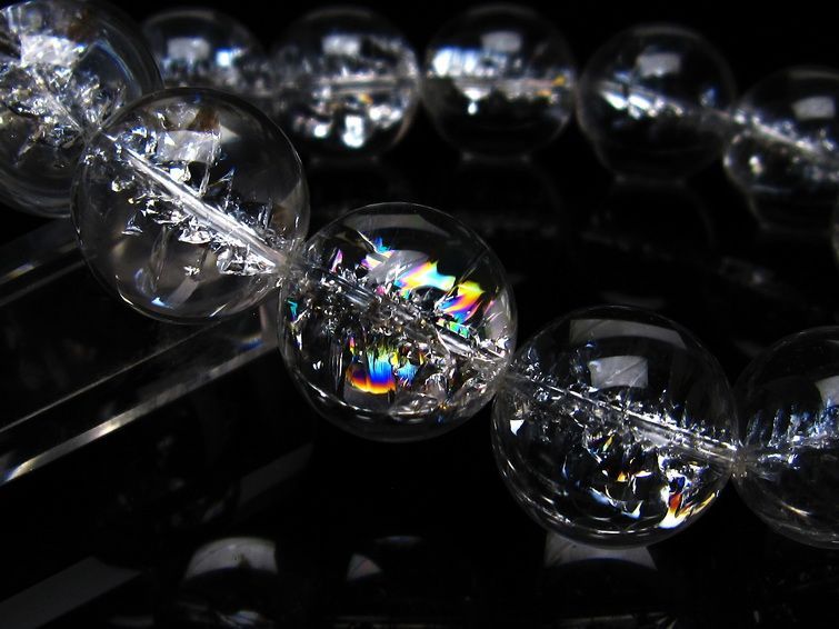 アイリスクォーツ 水晶 ブレスレット 18mm 一点物 111-20245