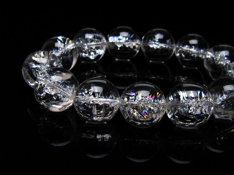 アイリスクォーツ 水晶 ブレスレット 18mm 一点物 111-20245