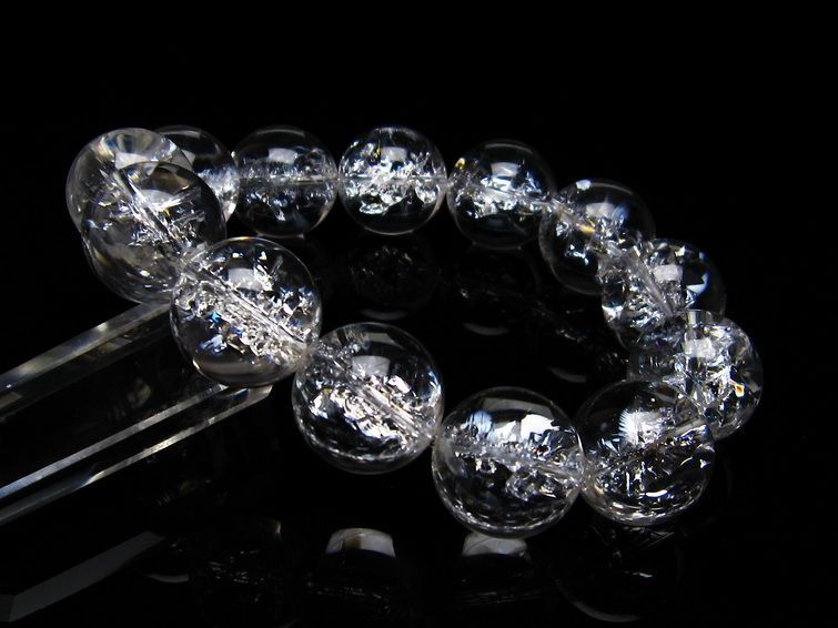 アイリスクォーツ 水晶 ブレスレット 18mm 一点物 111-20246