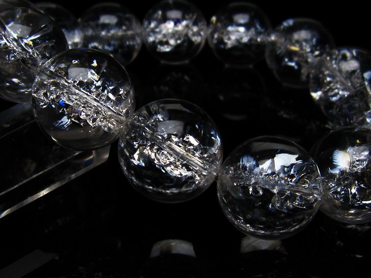 アイリスクォーツ 水晶 ブレスレット 18mm 一点物 111-20246