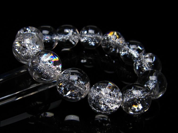 アイリスクォーツ 水晶 ブレスレット 18mm 一点物 111-20247