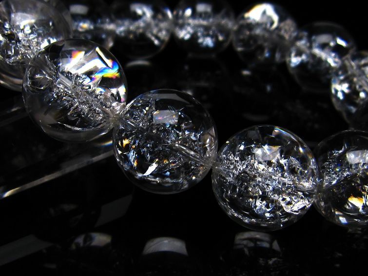 アイリスクォーツ 水晶 ブレスレット 18mm 一点物 111-20247