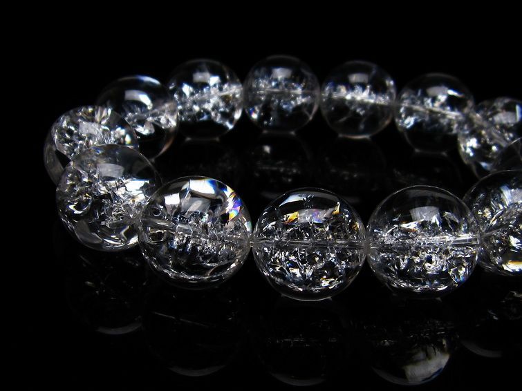 アイリスクォーツ 水晶 ブレスレット 18mm 一点物 111-20247