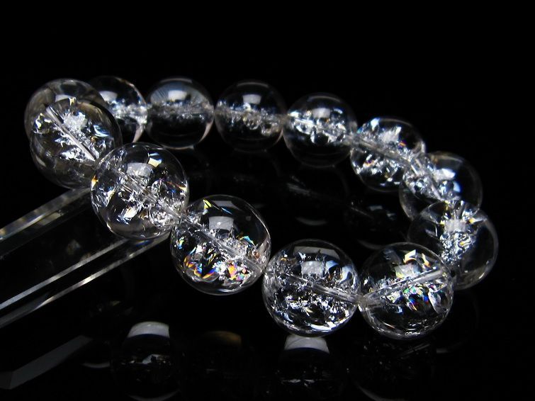 アイリスクォーツ 水晶 ブレスレット 18mm 一点物 111-20248