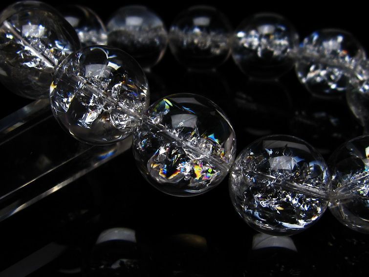アイリスクォーツ 水晶 ブレスレット 18mm 一点物 111-20248