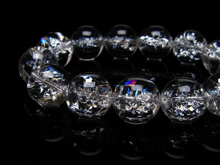 アイリスクォーツ 水晶 ブレスレット 18mm 一点物 111-20248