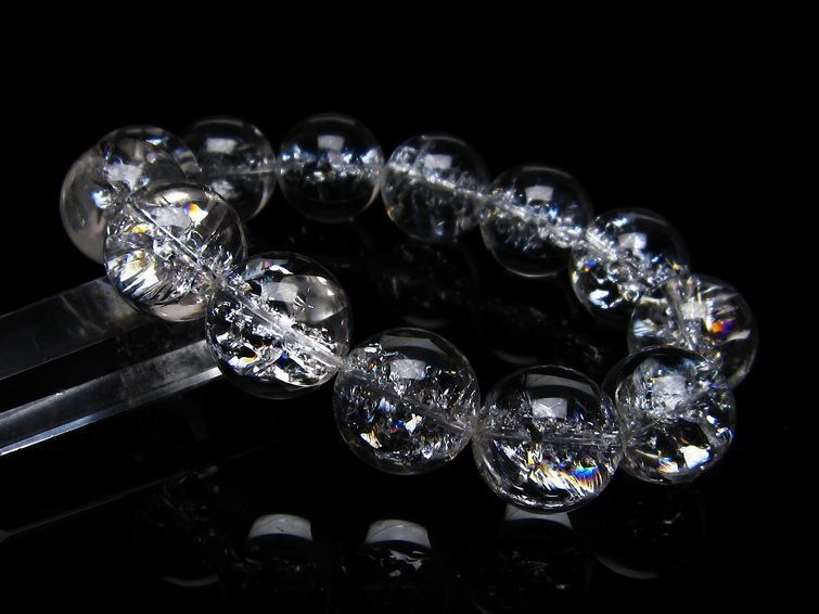 アイリスクォーツ 水晶 ブレスレット 18mm 一点物 111-20250