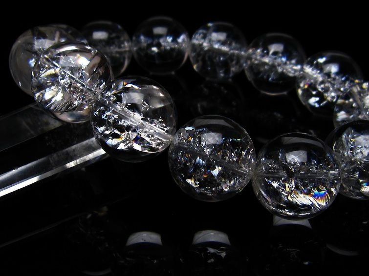 アイリスクォーツ 水晶 ブレスレット 18mm 一点物 111-20250