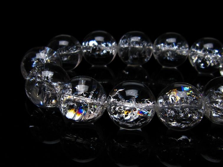 アイリスクォーツ 水晶 ブレスレット 18mm 一点物 111-20250