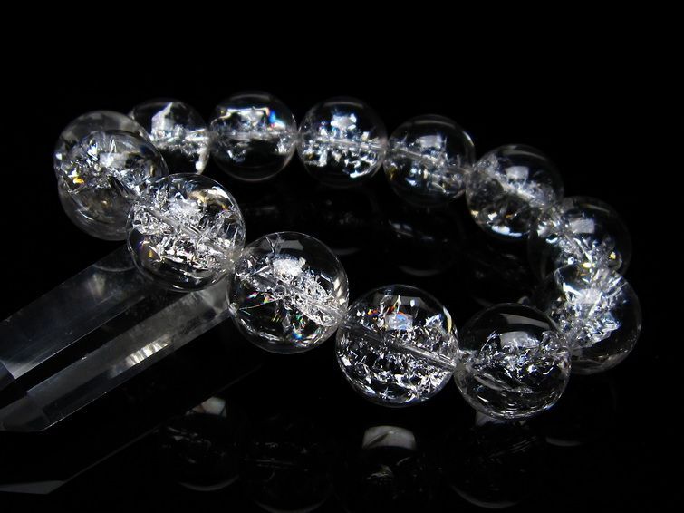 アイリスクォーツ 水晶 ブレスレット 18mm 一点物 111-20251