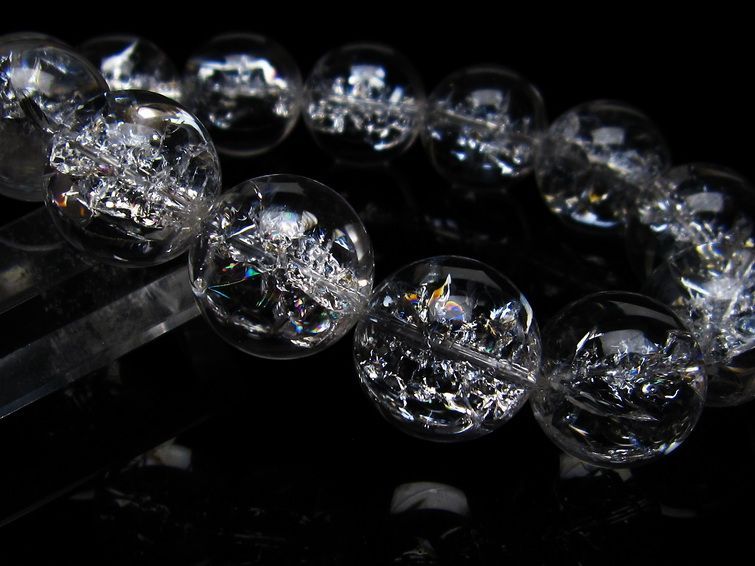 アイリスクォーツ 水晶 ブレスレット 18mm 一点物 111-20251