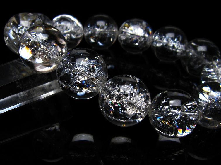 アイリスクォーツ 水晶 ブレスレット 18mm 一点物 111-20252