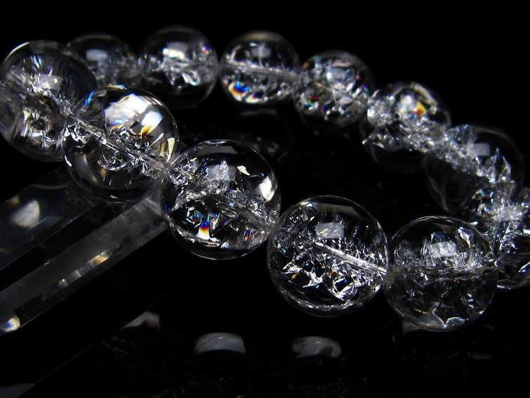 アイリスクォーツ 水晶 ブレスレット 18mm 一点物 111-20253